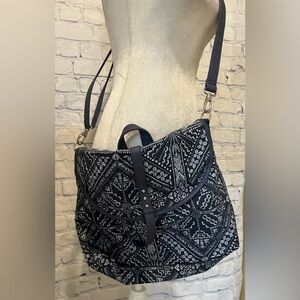 DSW EXCLUSIVE CROWN VINTAGE Convertible Canvas Navy Purse Tote BAG